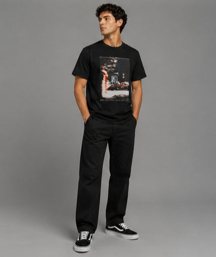Black Grahphic T-Shirt Regular Fit 100% Cotton