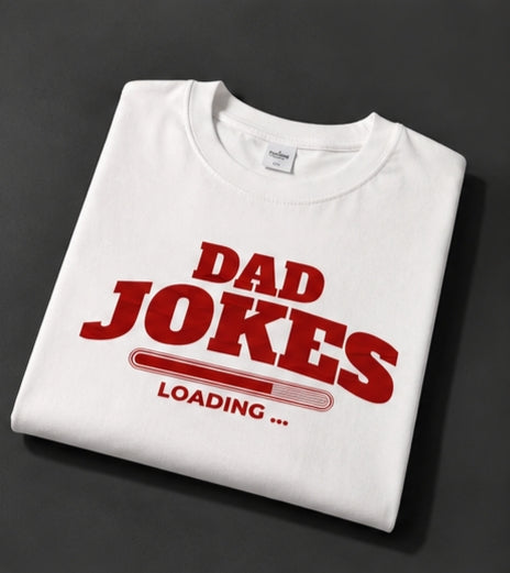 Dad Jokes Regular Fit 100% Cotton White T-Shirts