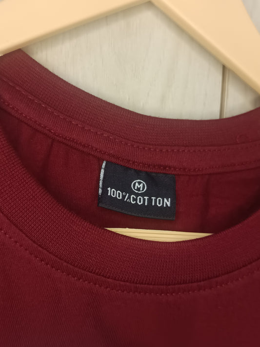 Wine T-Shirt Regular Fit 100% Cotton