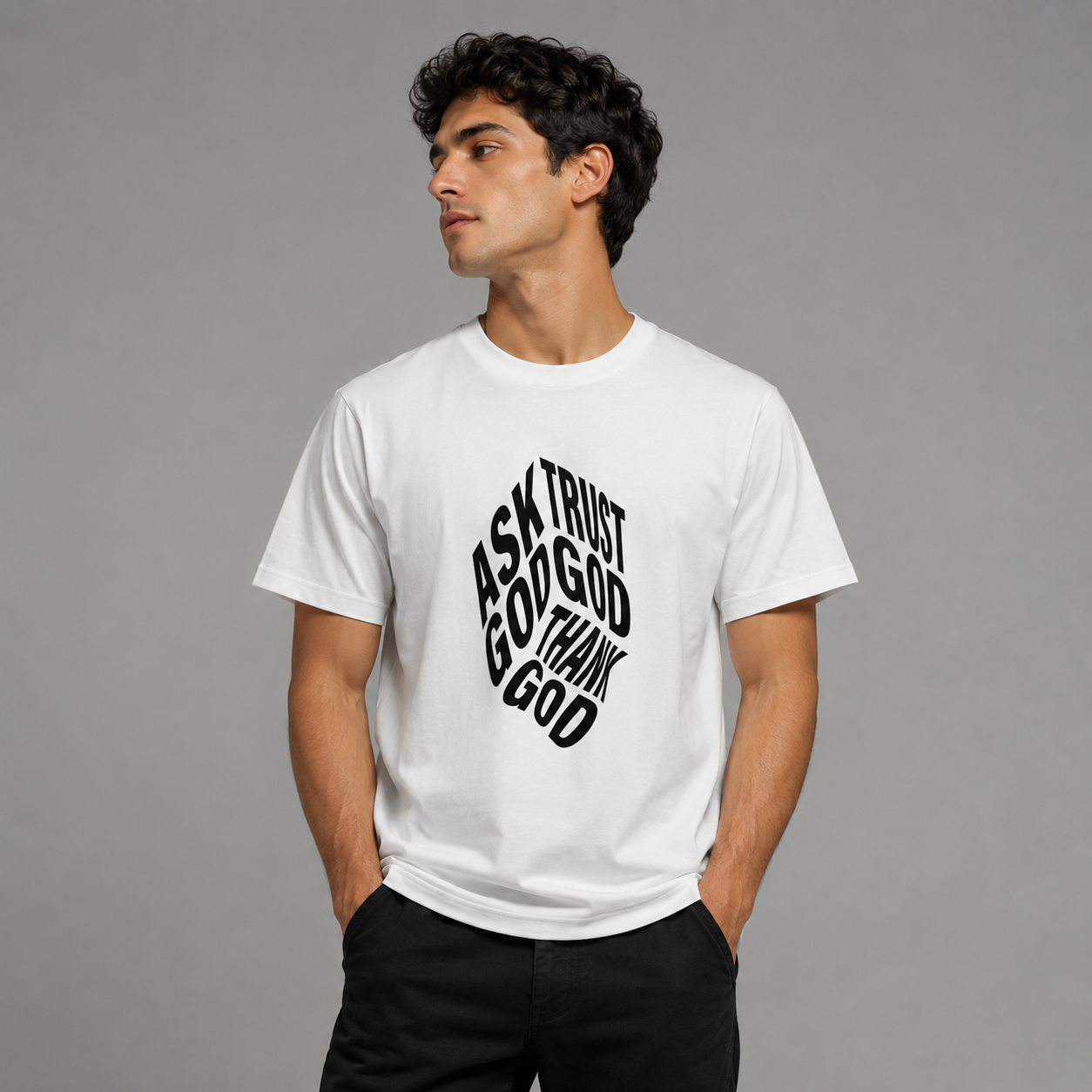 White T- Shirt Regular Fit 100% Cotton